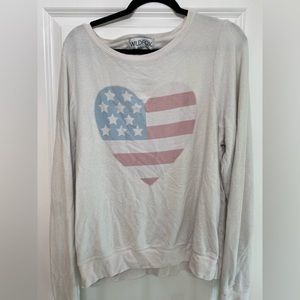 Wildfox White American Heart Top